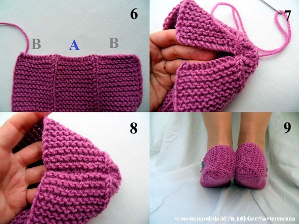 Knitted Slippers Lilac 03 Тапочки «Сирень»