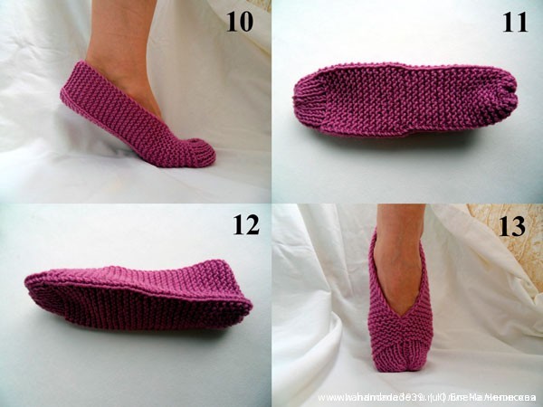 Knitted Slippers Lilac 04 Тапочки «Сирень»