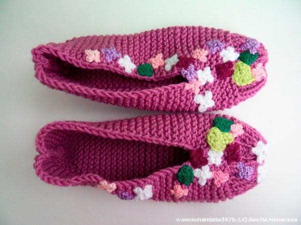 Knitted Slippers Lilac 05 Тапочки «Сирень»