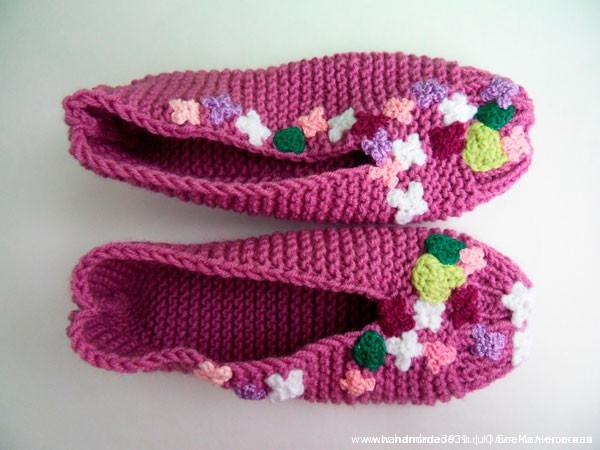 Knitted Slippers Lilac 05  